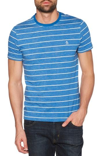 Men's Original Penguin Slim Fit Feeder Striped T-shirt - Blue