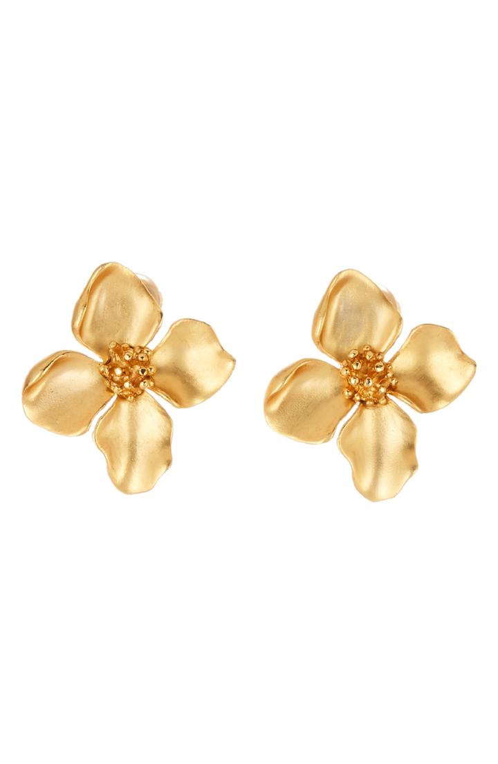Women's Oscar De La Renta Small Flower Earrings
