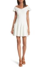 Women's Rebecca Taylor Off The Shoulder Stretch Texture Dress - White