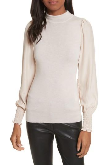 Women's Rebecca Taylor Merino Wool Mock Neck Pullover - Pink