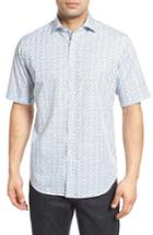 Men's Bugatchi Classic Fit Graphic Sport Shirt, Size - White
