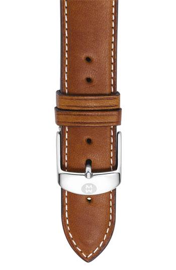 Women's Michele 20mm Extra Long Leather Watch Strap