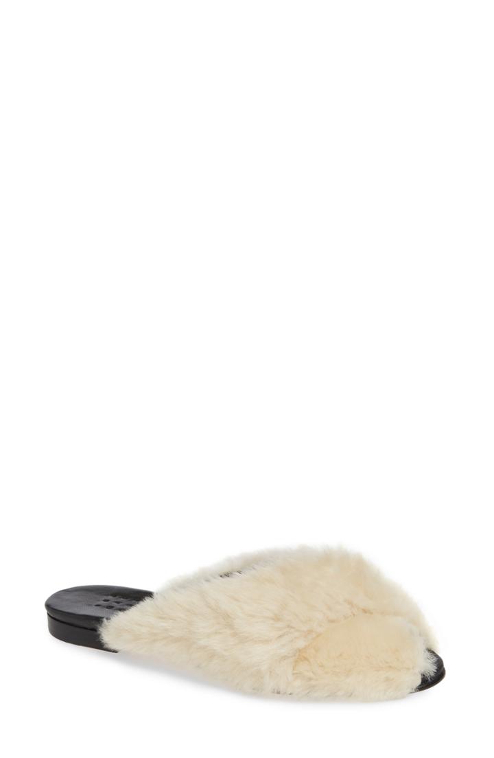 Women's Trademark Pajama Genuine Shearling Slide Mule Us / 36eu - Beige