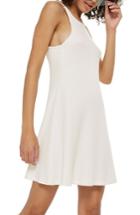 Women's Topshop Scoop Back Ribbed Minidress Us (fits Like 0) - White