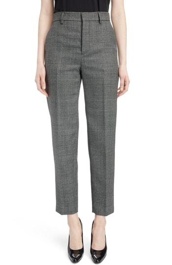 Women's Balenciaga Prince Of Wales Wool Carrot Trousers Us / 36 Fr - Black