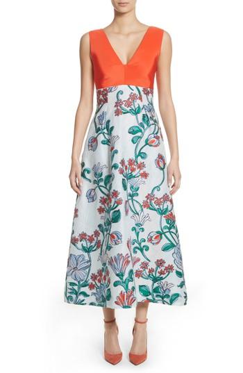 Women's Lela Rose Tie Back Midi Dress - Blue