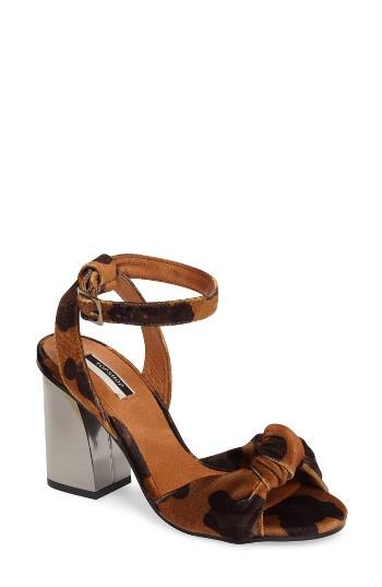 Women's Topshop Rocksy Ankle Strap Sandal .5us / 37eu - Brown