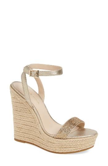 Women's Pelle Moda Only Embellished Platform Wedge .5 M - Metallic