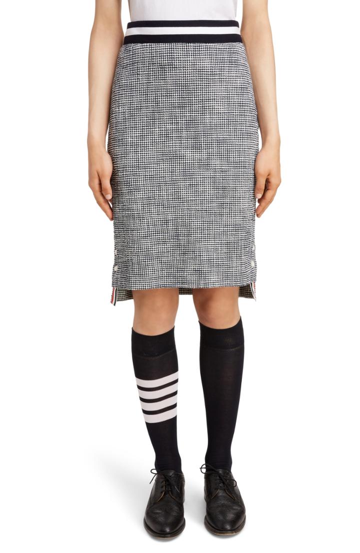 Women's Thom Browne Stripe Tweed Pencil Skirt