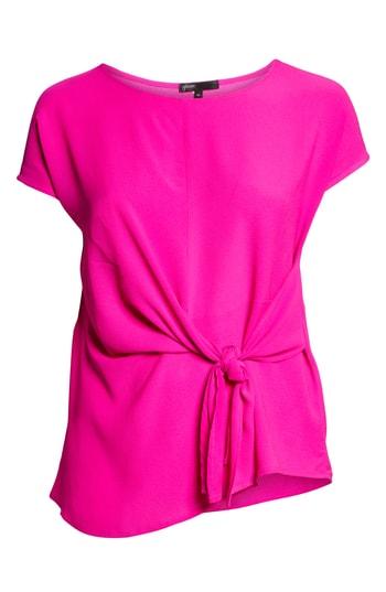 Petite Women's Gibson Tie Front Blouse P - Pink
