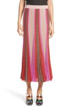 Women's Missoni Metallic Knit Colorblock Pleated Skirt Us / 38 It - Pink