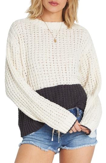 Women's Billabong Block Party Colorblock Sweater - Black
