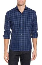 Men's Ledbury The Blue Goode Classic Fit Plaid Sport Shirt, Size - Blue