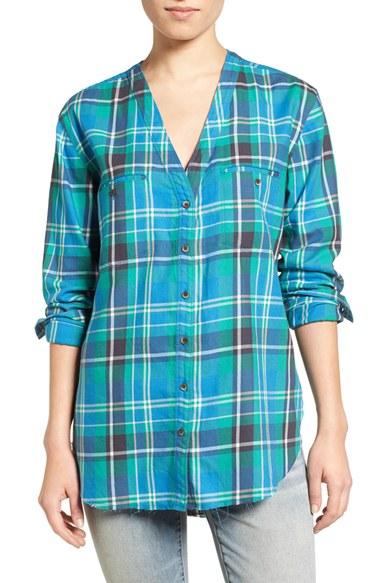 Women's Treasure & Bond Plaid Shirt - Blue