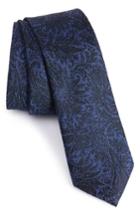 Men's Calibrate Botanical Paisley Silk Skinny Tie, Size - Blue