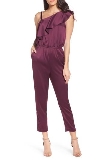 Women's Ali & Jay One-shoulder Jumpsuit - Burgundy