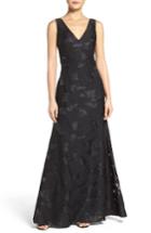 Women's Vera Wang Cutout Back Embroidered Gown