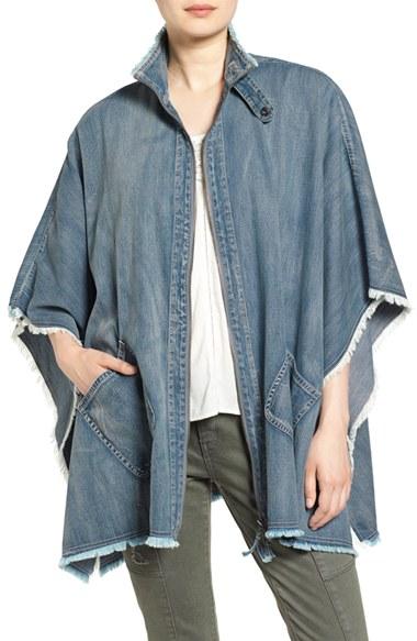 Women's Treasure & Bond Zip Front Denim Poncho