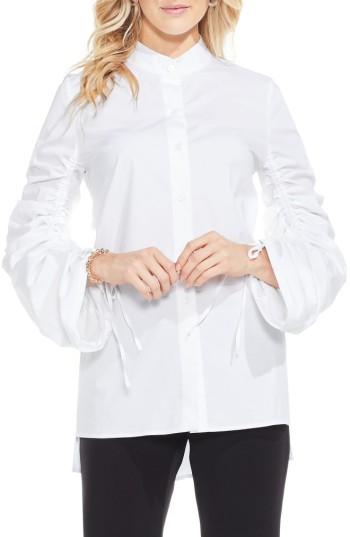 Women's Vince Camuto Ruched Sleeve Shirt - White