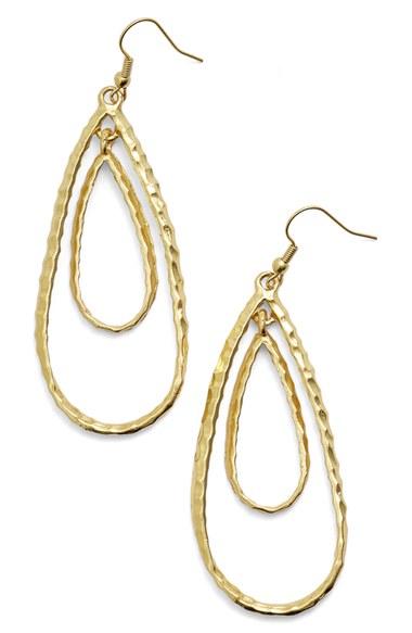 Women's Karine Sultan Double Teardrop Link Drop Earrrings