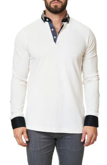 Men's Maceoo Long Sleeve Polo (s) - Beige