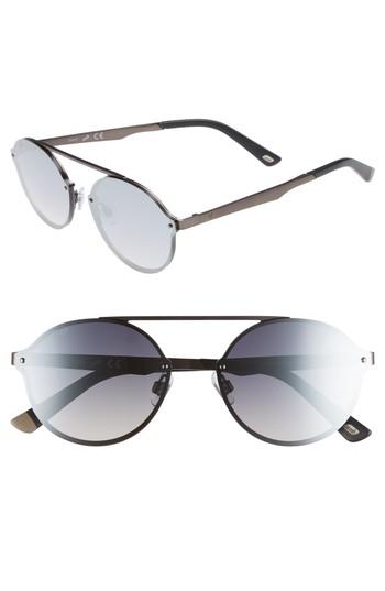Women's Web 58mm Round Sunglasses - Gunmetal/ Smoke