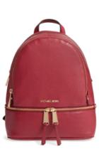 Michael Michael Kors 'extra Small Rhea Zip' Leather Backpack - Red
