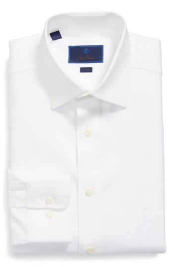 Men's David Donahue Trim Fit Dress Shirt .5 - 32/33 - White