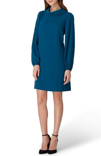 Women's Tahari Crepe Shift Dress - Blue/green