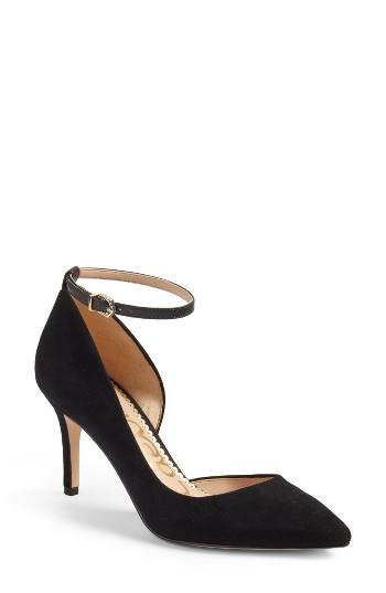 Women's Sam Edelman Tia Ankle Strap Pump .5 M - Black