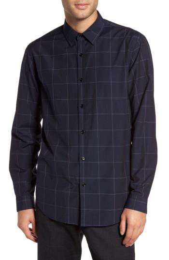 Men's Theory Grid Woven Sport Shirt - Blue