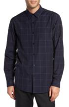 Men's Theory Grid Woven Sport Shirt - Blue