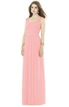 Women's Alfred Sung Pleat Chiffon Knit A-line Gown With Belt