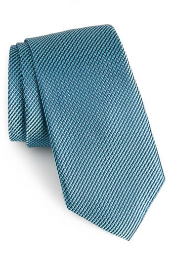 Men's Calibrate Amsberry Microcheck Silk Tie, Size - Blue
