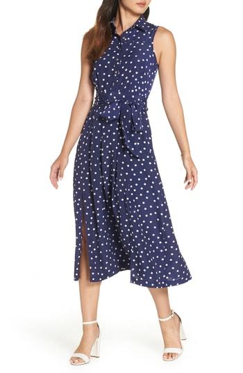 Women's 1901 Polka Dot Midi Shirtdress - Blue