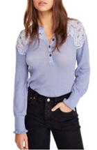 Women's Free People Easy Breezy Henley - Blue