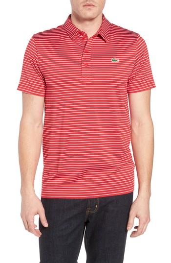 Men's Lacoste Stripe Polo (4xl) - Red