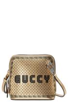 Gucci Guccy Logo Moon & Stars Leather Crossbody Bag - Metallic