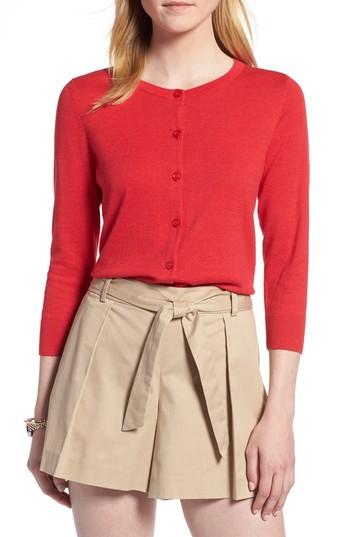 Women's 1901 Cotton Blend Cardigan - Red