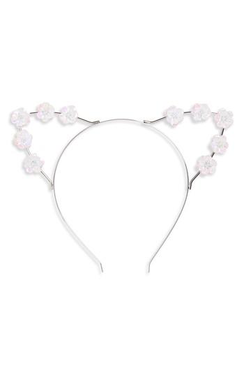 Topshop Flower Cat Ear Headband, Size - Purple