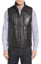 Men's Missani Le Collezioni Puffy Leather & Wool Blend Reversible Vest