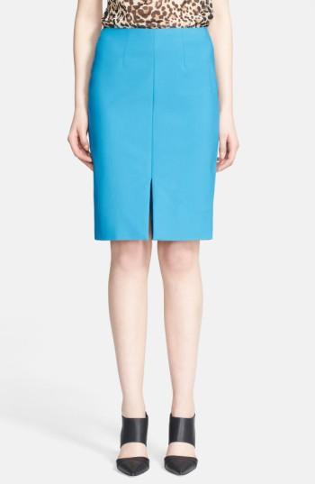 Women's L'agence Front Slit Pencil Skirt - Blue