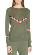 Women's Etre Cecile Chevron Stripe Sweater - Green