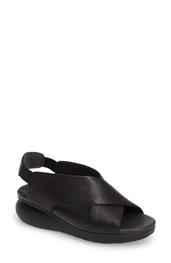 Women's Camper Balloon Slingback Wedge Sandal - Black