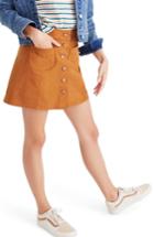 Women's Madewell Button Front Miniskirt - Brown