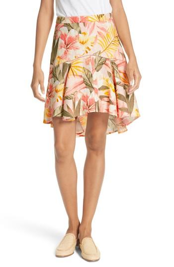 Women's Joie Radhiya Linen Floral Ruffle Skirt - Pink