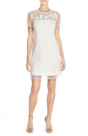 Women's Ted Baker London 'findon' Embellished Silk Organza Dress - White