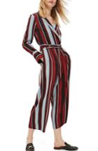 Women's Topshop Stripe Jumpsuit Us (fits Like 2-4) - Black
