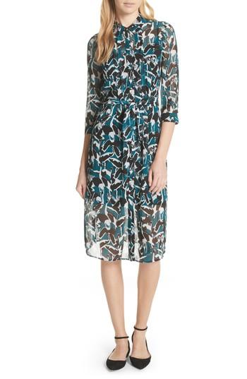 Women's Ted Baker London Crane Print Shirtdress - Blue/green