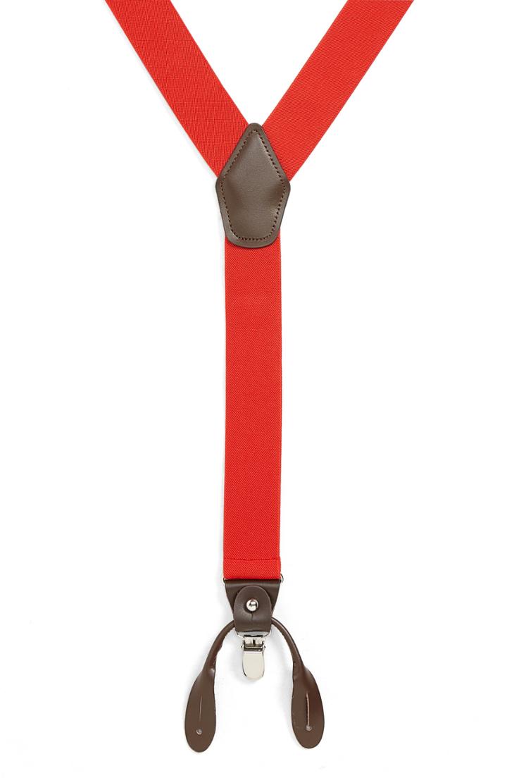 Men's Nordstrom Men's Shop Solid Suspenders, Size - Red Ribbon